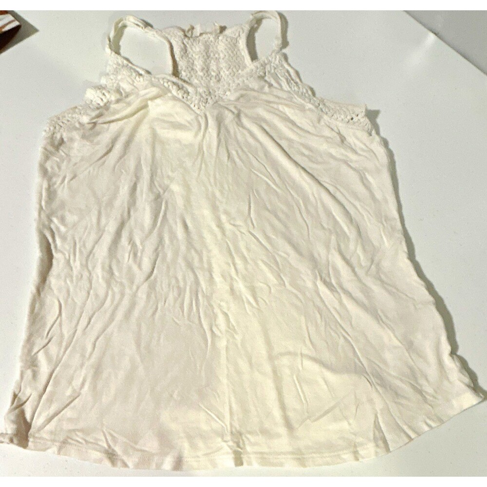 Maurice’s Women’s White Solid Crochet V-Neck Sleeveless Camisole Tank, Size XS